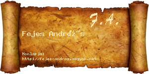Fejes András névjegykártya